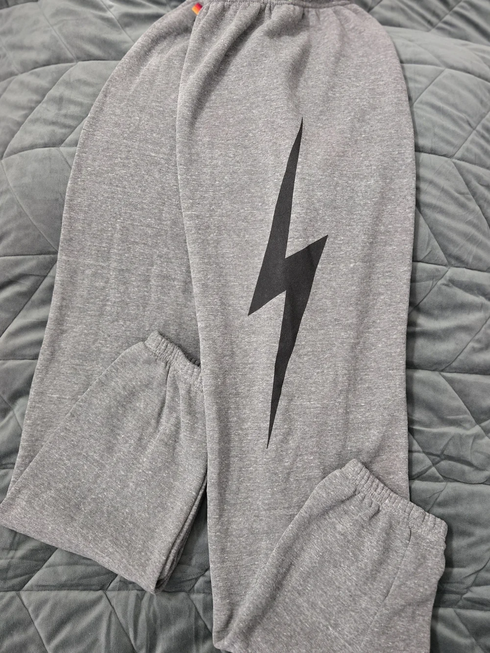 Aviator Nation Gray Lightning Graphic Joggers